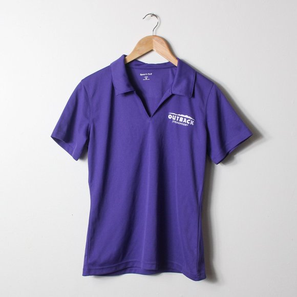 Outback Steakhouse Shirt Womens Medium Purple Employee Uniform - Picture 1 of 4